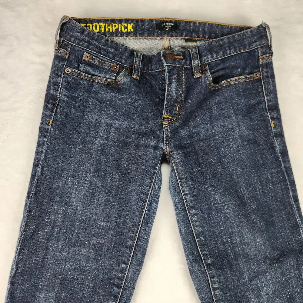 J. Crew Toothpick Skinny Jeans Womens 25 Denim Stretch Low Rise 5‎ Pocket Pants